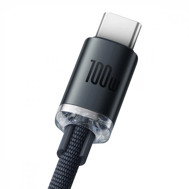 Кабель Baseus Crystal Shine Series Fast Charging Data Cable USB to Type-C 100W 1.2 м Black (CAJY000401) - зображення 3