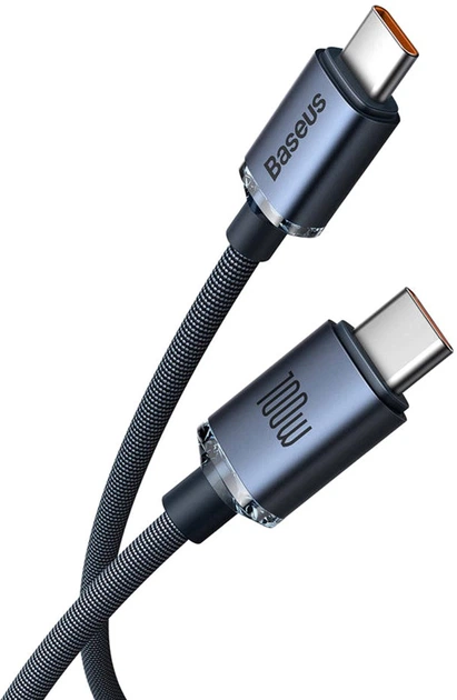 Кабель Baseus Crystal Shine Series Fast Charging Data Cable Type-C to Type-C 100W 1.2 м Black (CAJY000601) - зображення 2