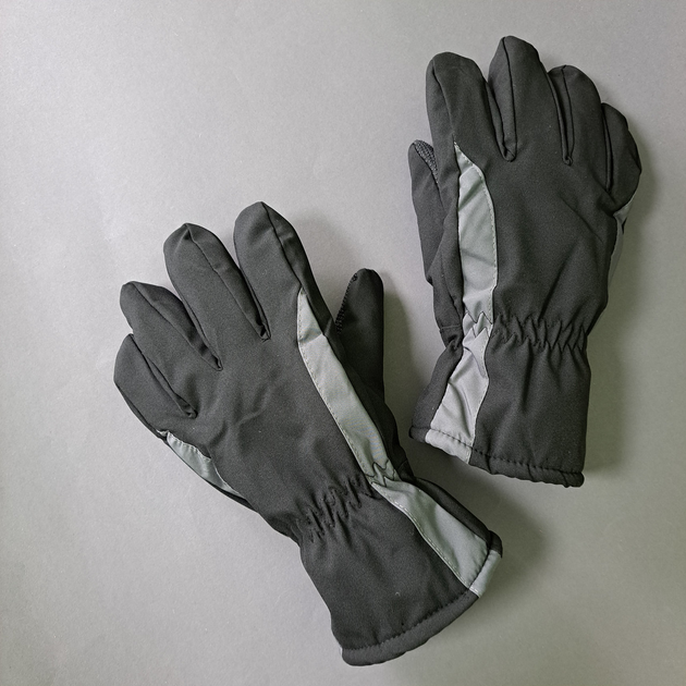 Мужские перчатки зимние тактические для зимней рыбалки охоты на искуственном меху Tactical Черные (9227) - изображение 1