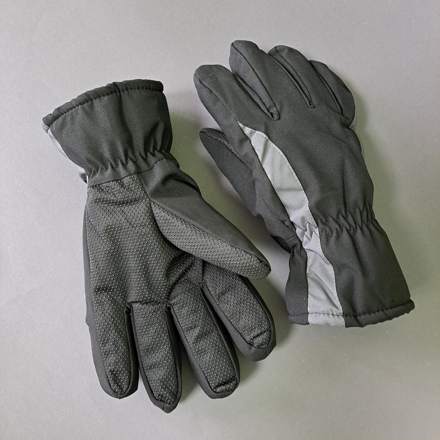 Мужские перчатки зимние тактические для зимней рыбалки охоты на искуственном меху Tactical Черные (9227) - изображение 2