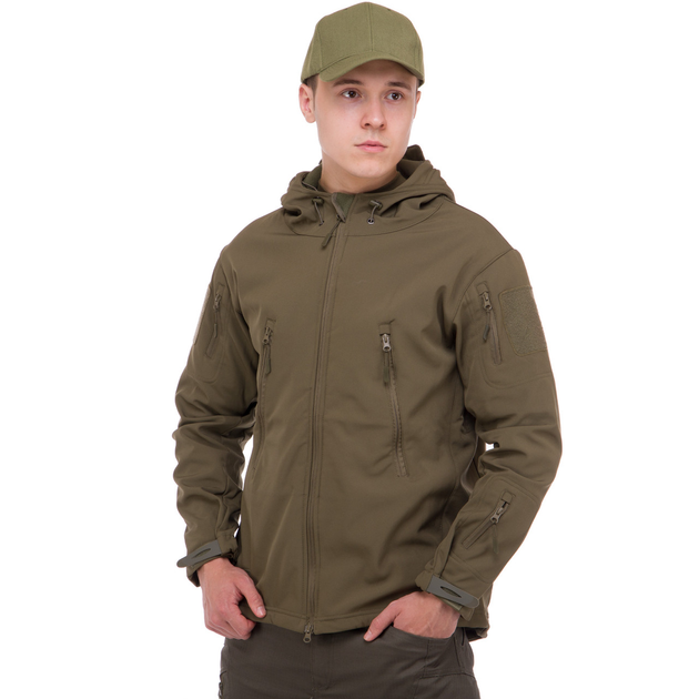 Флісова куртка тактична чоловіча військова Куртка на флісі з капюшоном TACTICALОлива (5707) 3XL - зображення 1