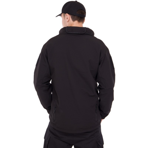 Флисовая куртка тактическая мужская военная Куртка на флисе с капюшоном TACTICAL Черный (5707) 3XL - изображение 2