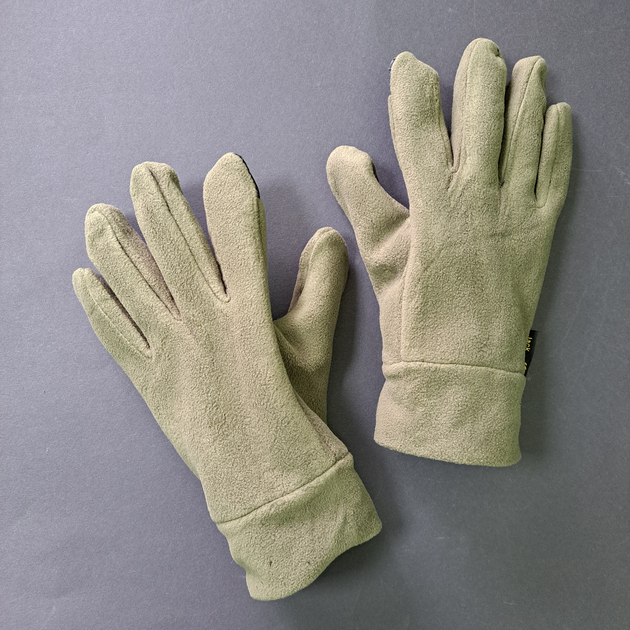 Мужские перчатки рукавицы зимние тактические для зимней рыбалки охоты флисовые Tactical Олива (9228) - изображение 1
