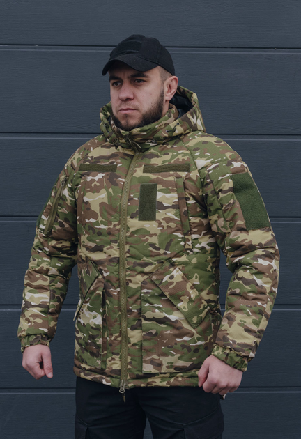 Куртка тактична зимова на блискавці з капюшоном L multicam - зображення 1