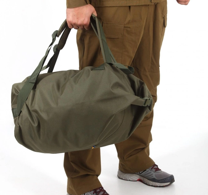 Тактический рюкзак-баул 45 литров Олива Oxford 600D Flat MELGO влагозащитный вещевой мешок - изображение 2