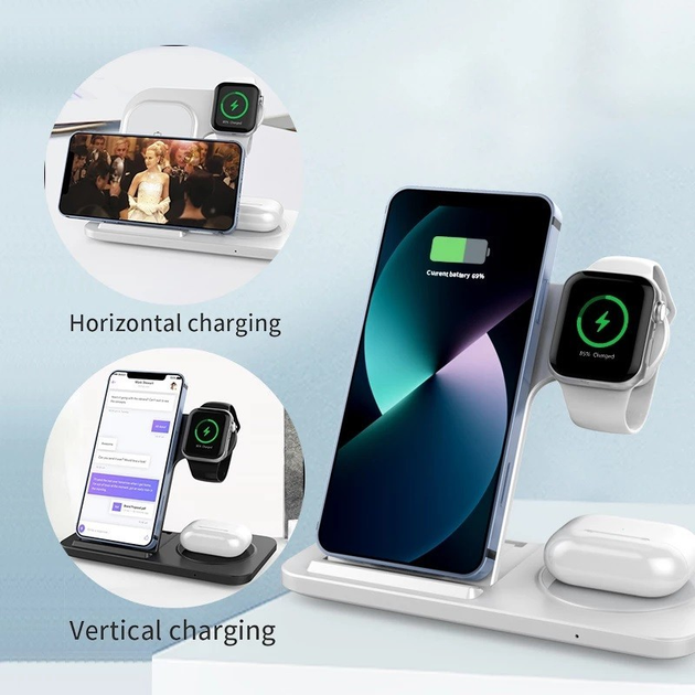 Док-станція Proda 3в1 для iPhone/Apple Watch/AirPods white – фото ...