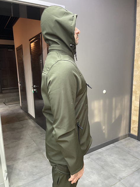 Куртка тактична, Softshell, колір Олива, розмір XL, демісезонна флісова куртка для військових Софтшел - зображення 2