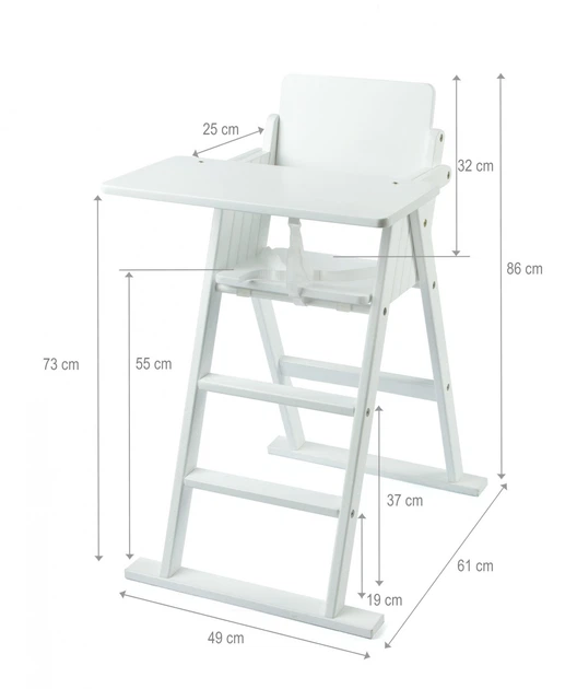 Стільчик для годування Ommi Step Up 490x610x860 мм білий - Фото 6 Стільчик для годування Ommi Step Up 490x610x860 мм білий - зображення 6