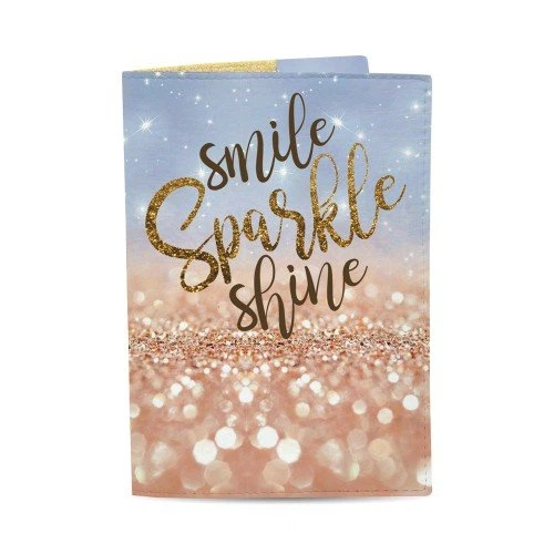 Обложка на паспорт Just cover "Smile, Sparkle, Shine" 13,5 х 9,5 см - Фото 1 Обложка на паспорт Just cover "Smile, Sparkle, Shine" 13,5 х 9,5 см - изображение 1