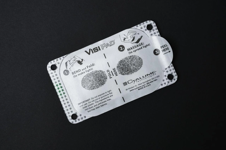 Химический источник света (ХИС) Cyalume VisiPad Green с клейкой основой - изображение 2