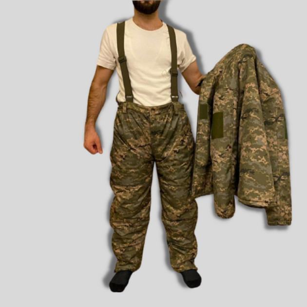 Зимний военный костюм -20С пиксель ЗСУ (бушлат и брюки) размер 48 (М) - изображение 1