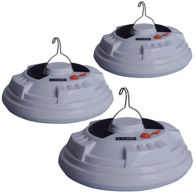 Аккумуляторная подвесная лампа на солнечной батарее 3 штуки Soft Lamp SL-zjv61 фонарь для кемпинга с крюком для подвешивания - изображение 3