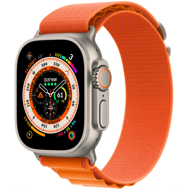 Тканевый ремешок Apple Watch Alpine Loop 49/45/44/42 mm, Orange (HC) - Фото 1 Тканевый ремешок Apple Watch Alpine Loop 49/45/44/42 mm, Orange (HC) - изображение 1