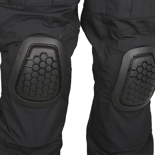 Тактические защитные наколенники налокотники Han-Wild GEN2 Black защитное снаряжение на тактическую одежду (OPT-4221) - изображение 2