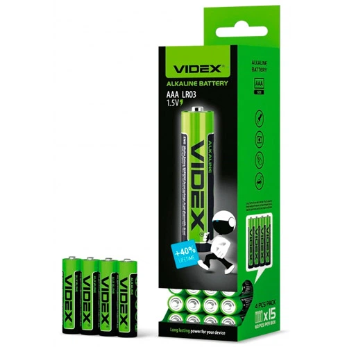 Батарейка AAА LR03 Videx Alkaline щелочная 1.5В - Фото 2 Батарейка AAА LR03 Videx Alkaline щелочная 1.5В - изображение 2