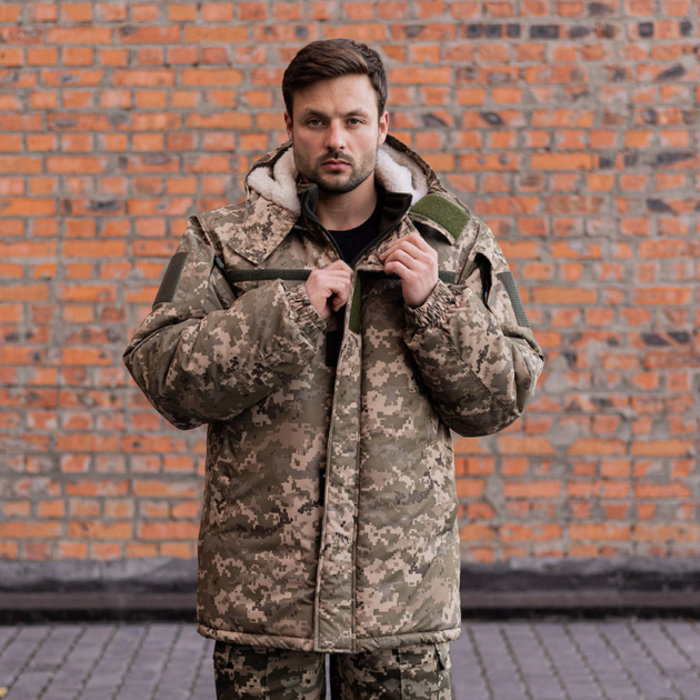 Куртка-бушлат военная мужская тактическая на меху ВСУ (ЗСУ) Пиксель 9163 56 размер - изображение 1
