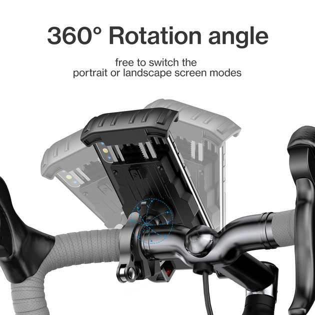 Держатель JOYROOM Phone Holder For Bicycle and Motorcycle JR-ZS264 |360°, 4.7-6.8"| черный - изображение 3