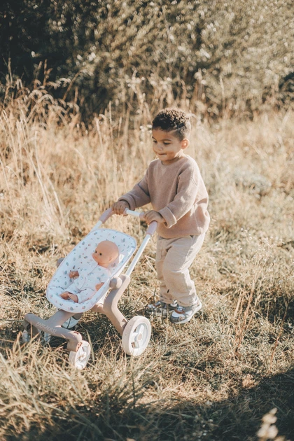 Wózek dla lalek Smoby Baby Nurse Wózek z kółkami skrętnymi Pudrowy róż (251218) - obraz 7