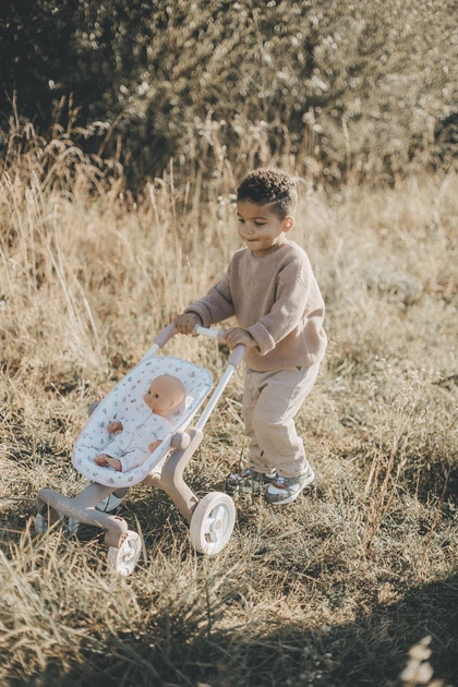Wózek dla lalek Smoby Baby Nurse Wózek z kółkami skrętnymi Pudrowy róż (251218) - obraz 9