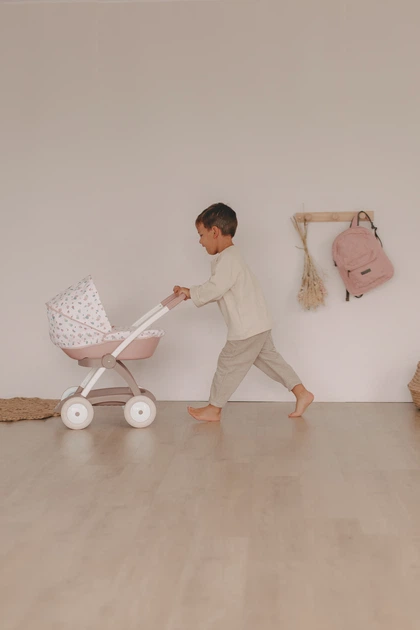 Wózek dla lalek Smoby Baby Nurse Modern Cradle z koszyczkiem Pink pudrowy (7600254118) - obraz 6