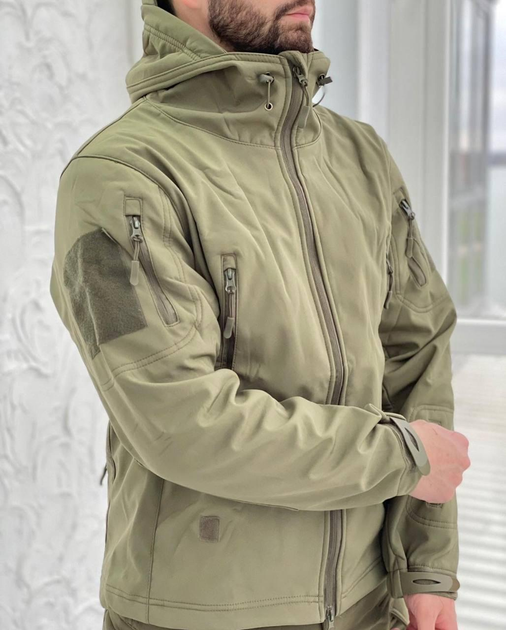 Куртка тактическая Softshell Оливковая теплая куртка для военных софтшелл 2XL - изображение 1