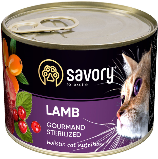 Влажный корм Savory для стерилизованных котов с ягненком 200 г ...