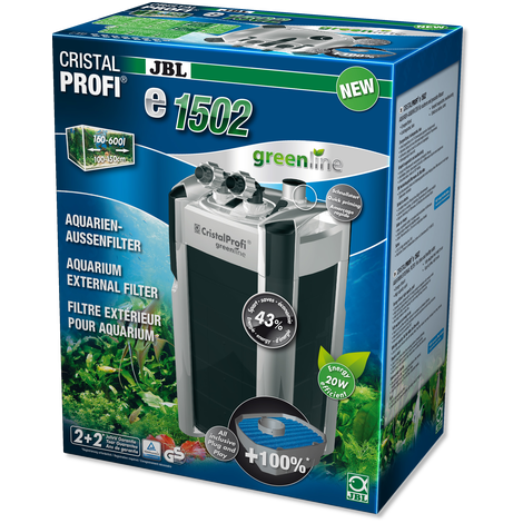 Акваріумний фільтр зовнішній JBL CristalProfi e1502 greenline до 600л (1400 л/год, 20 Вт) - зображення 5