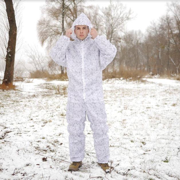 Тактичний зимовий маскувальний водонепроникний костюм мультикам , Маскхалат "Multicam Alpine" білий камуфляж для ЗСУ - зображення 2