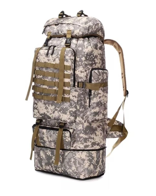 Большой тактический военный рюкзак, объем 80 литров. Цвет пиксель. - изображение 1