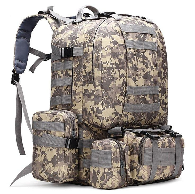 Военный тактический рюкзак Yakeda 50-60л Пиксель камуфляж - изображение 1