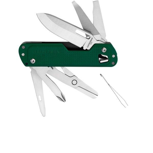 Складной нож мультиинструмент Leatherman 832875 Free T4 Evergreen 11 функций 93 мм - изображение 1