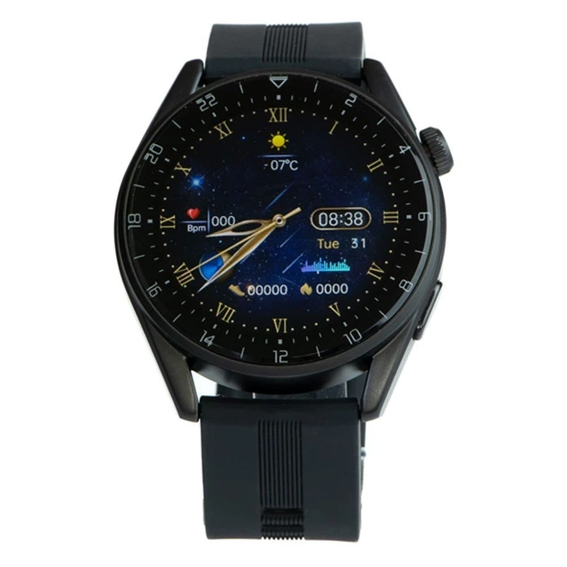 Мужские круглые смарт-часы XO W3 Pro влагоустойчивые IP68 Smart watch Черные - Фото 6 Мужские круглые смарт-часы XO W3 Pro влагоустойчивые IP68 Smart watch Черные - изображение 6