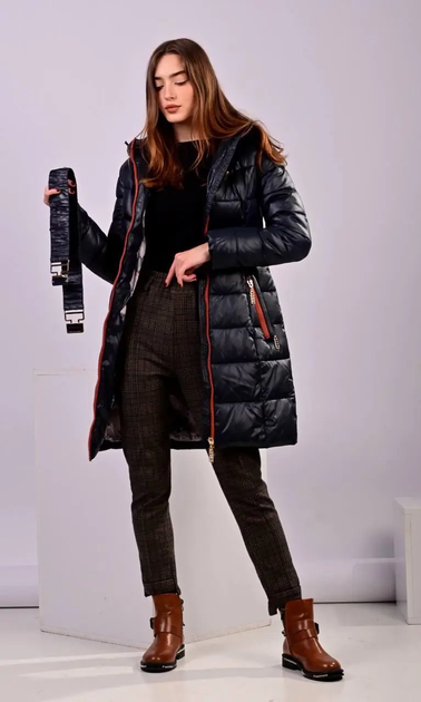 Куртка жіноча зимова No Brand П589 синя розмір L від продавця: World of ...