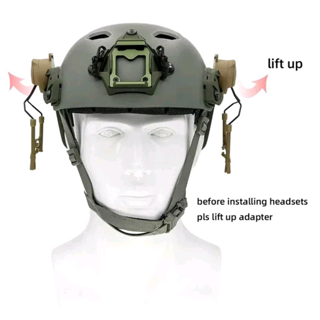 Крепление на шлем для активных наушников Бежевые (KT-7737) - изображение 2