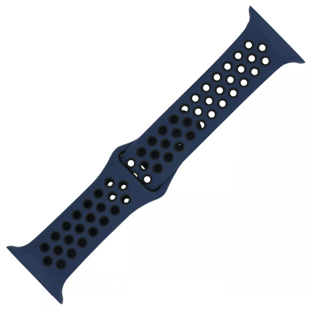 Силиконовый ремешок Fruct Nike Sport Band for Apple Watch 42/44/45/46/49 mm Navy Black - изображение 2
