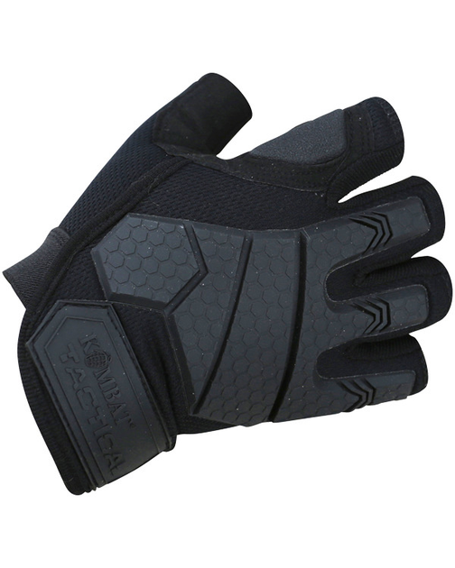 Тактические перчатки KOMBAT UK защитные перчатки без пальцев L черный TR_kb-aftg-blk-l - изображение 1