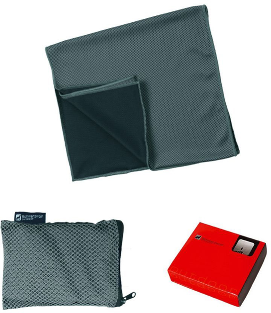 Спортивное полотенце из микрофибры Schwarzwolf Lanao Серое 30x100 см ...