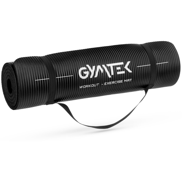 Коврик (мат) для йоги и фитнеса Gymtek NBR 1,5см черный - изображение 7