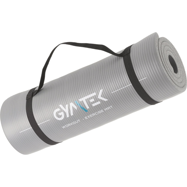 Коврик (мат) для йоги и фитнеса Gymtek NBR 1,5см серый - изображение 2