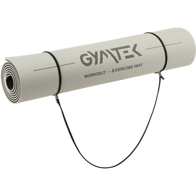 Коврик (мат) для фитнеса и йоги Gymtek Premium TPE 0,6см серо-черный - изображение 5