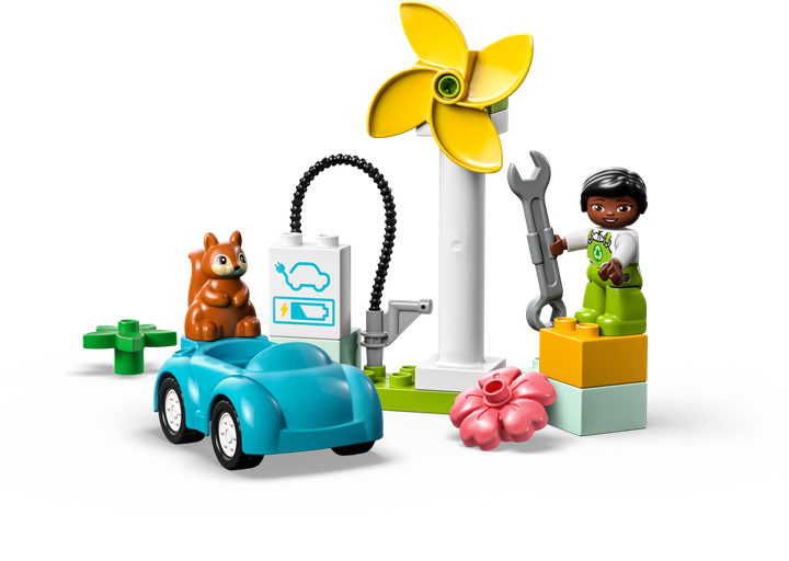 Zestaw klocków LEGO DUPLO Town Turbina wiatrowa i samochód elektryczny 16 elementów (10985) - obraz 9