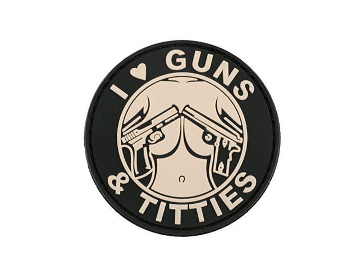 Нашивка GUNS & TITTIES PVC 2 8FIELDS - зображення 1
