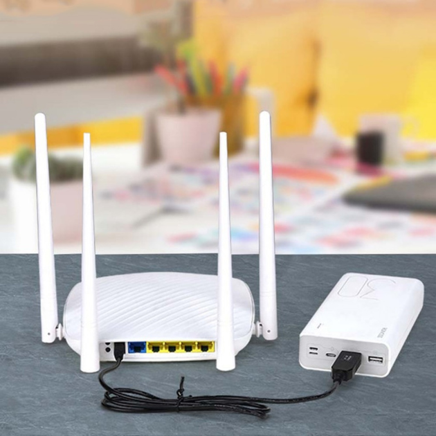 USB кабель для роутера з перетворювачем напруги з 5V на 12V 0,5А чорний ...
