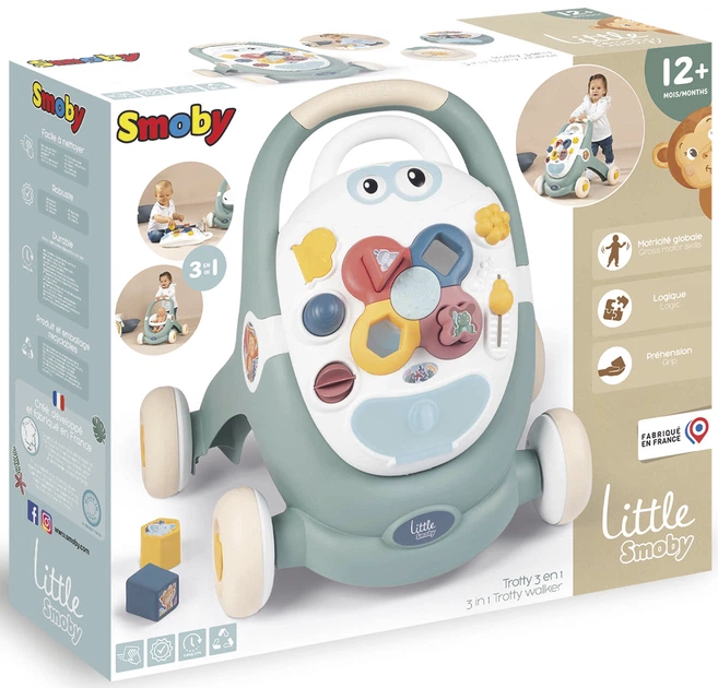 Chodzik pchacz interaktywny Smoby Little 3 w 1 z wyjmowanym panelem (7600140304) - obraz 14