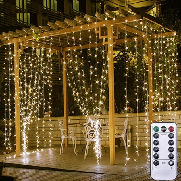 Гирлянда светодиодная уличная штора капля росы размер 3х3 метра 300 led ...