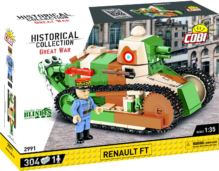 Конструктор Cobi Первая Мировая Война Танк Рено FT-17 304 деталей (COBI-2991) - Фото 1 Конструктор Cobi Первая Мировая Война Танк Рено FT-17 304 деталей (COBI-2991) - изображение 1