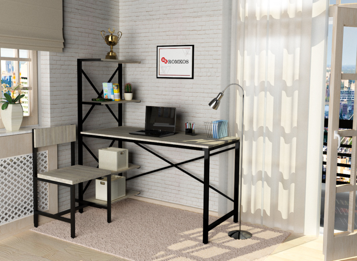 Письменный офисный стол ROMKOS со стеллажом в стиле LOFT (LF-17) – фото ...