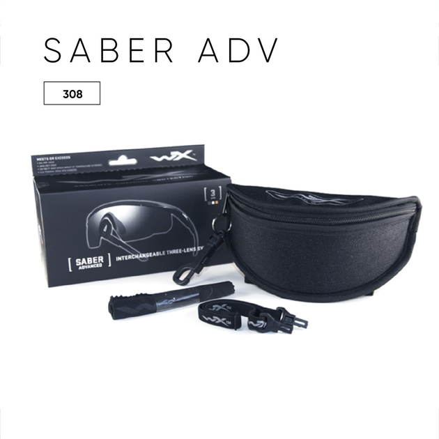 Тактичні окуляри WILEY X SABER ADV Smoke/Clear/Rust Matte Black Frame (3 лінзи) - изображение 2