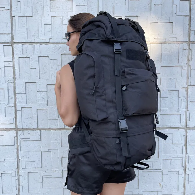Тактический рюкзак армейский Armory Ox 600D большой на 70л, непромокаемый Черный - Фото 3 Тактический рюкзак армейский Armory Ox 600D большой на 70л, непромокаемый Черный - изображение 3