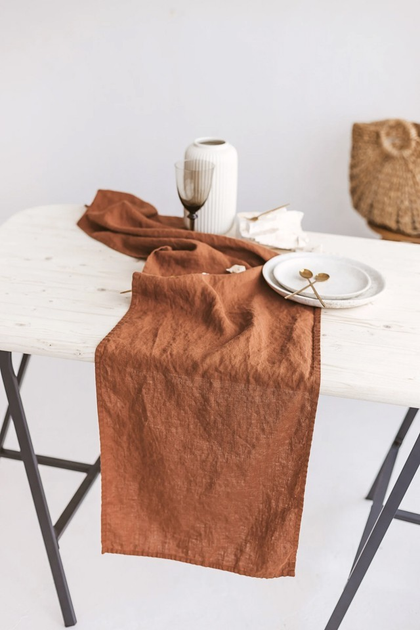 Скатерть-дорожка Раннер из льняной ткани TouchableLinen 1 шт 40х250 см ...